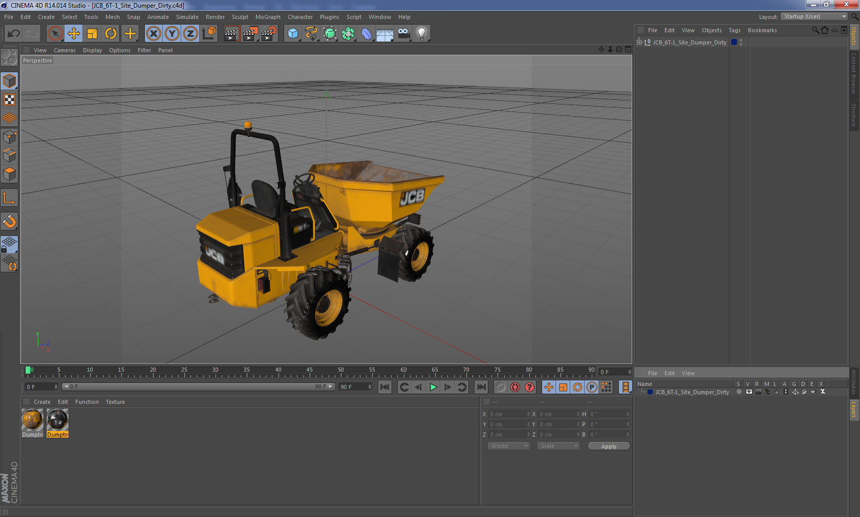 3D JCB 6T-1 Site Dumper Dirty