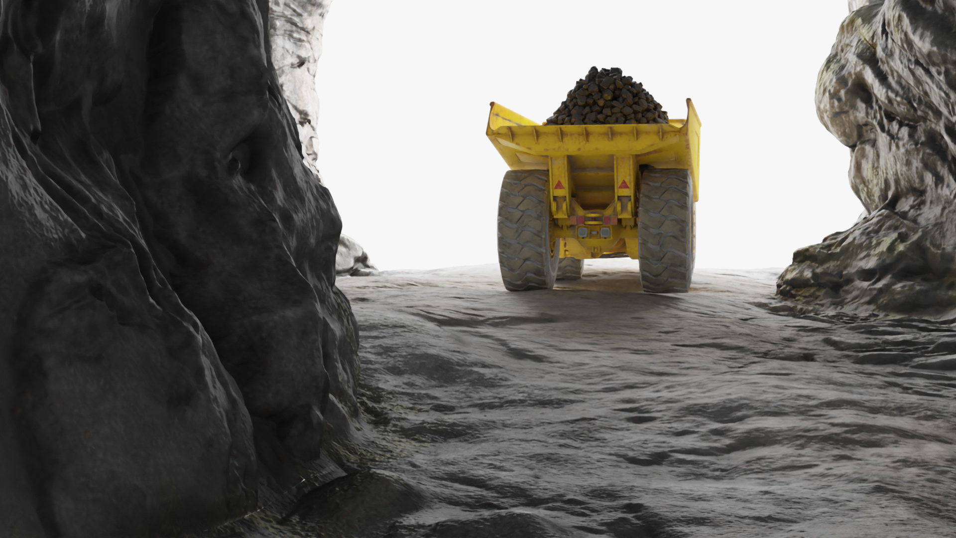 Underground Truck in Cave Tunnel 3D