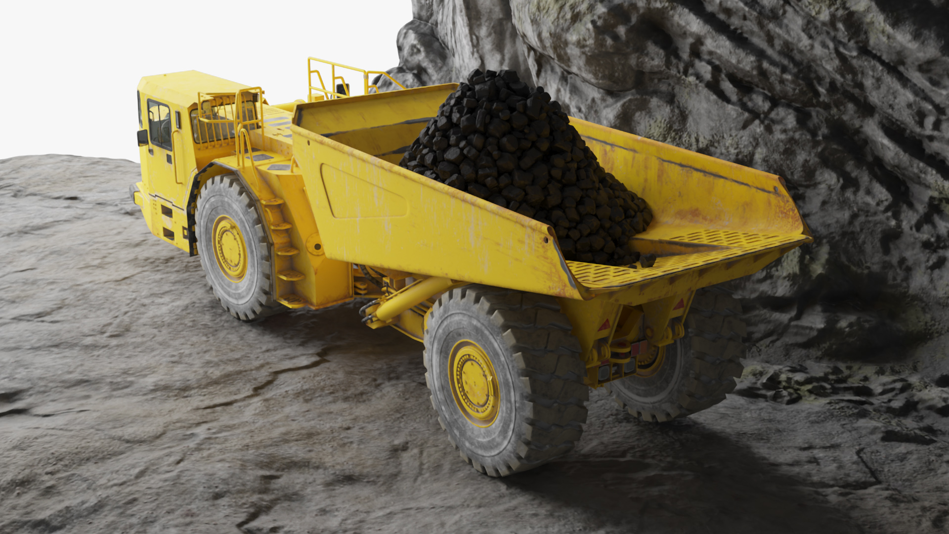 Underground Truck in Cave Tunnel 3D