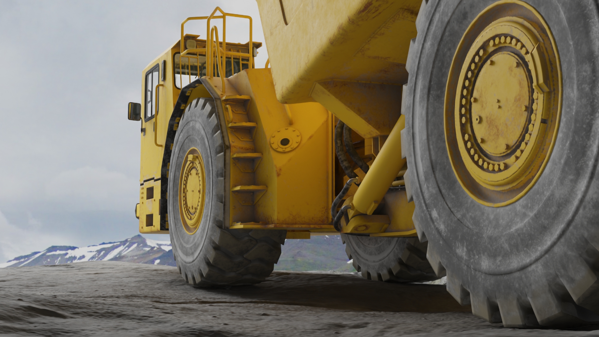 Underground Truck in Cave Tunnel 3D