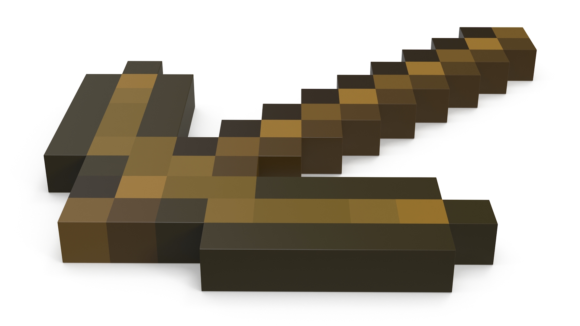 Minecraft Wooden Pickaxe 3D model