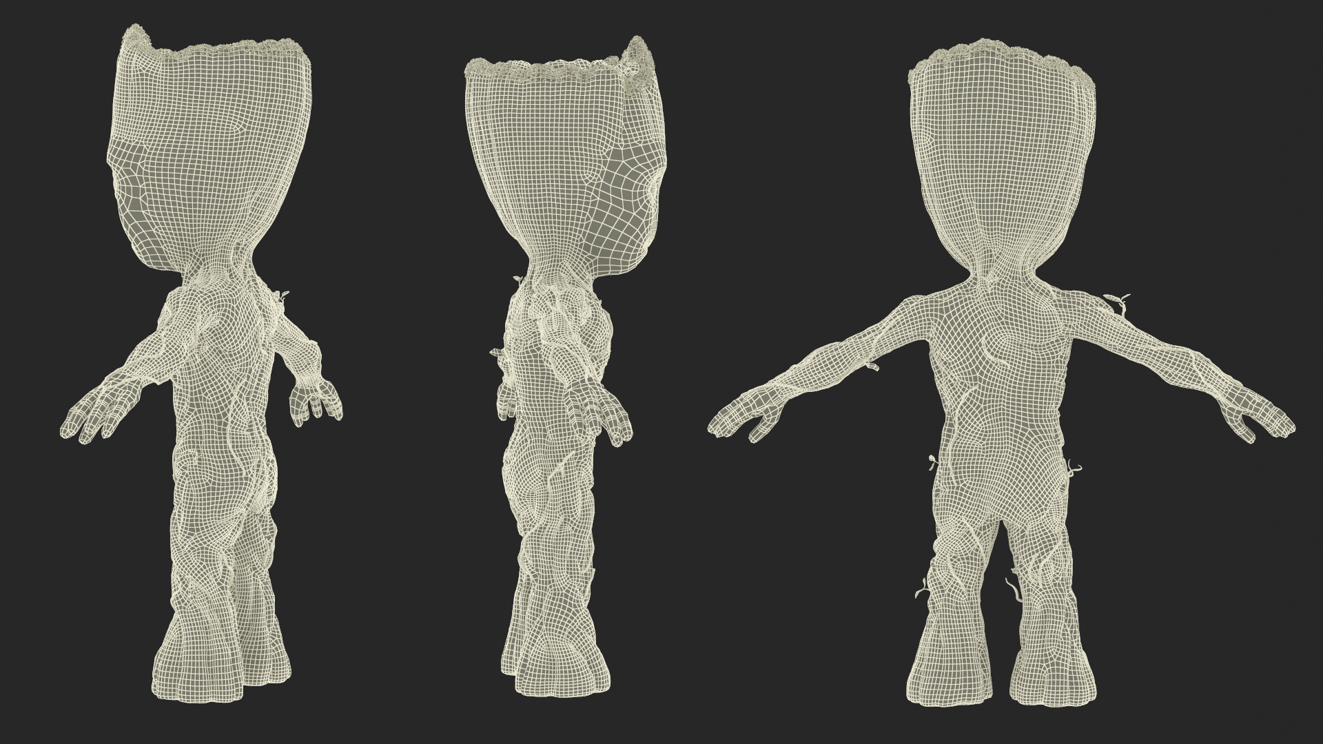 3D model Little Groot Character from Marvel Rigged for Cinema 4D