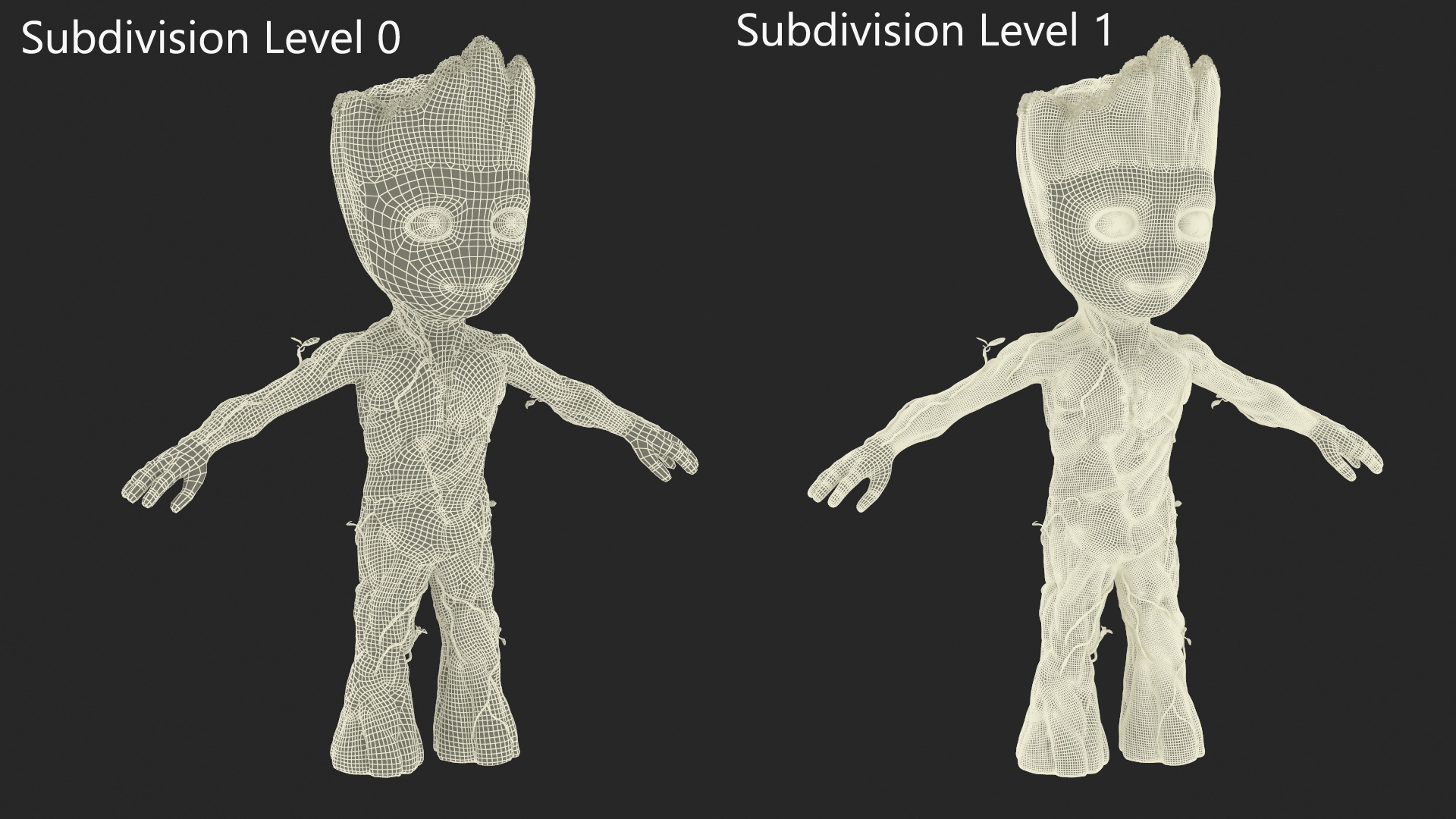 3D Little Groot Character from Marvel Rigged