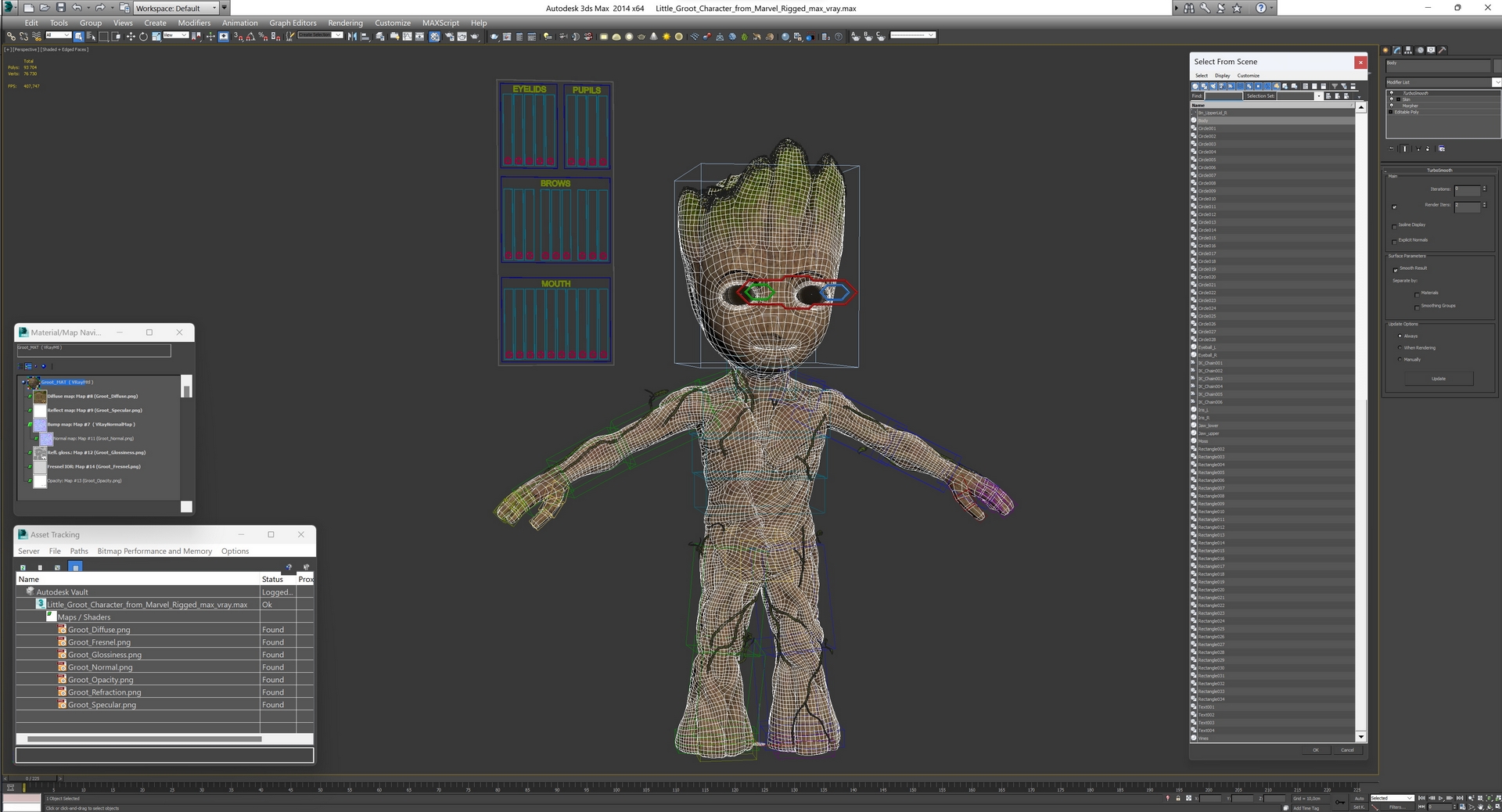 3D Little Groot Character from Marvel Rigged