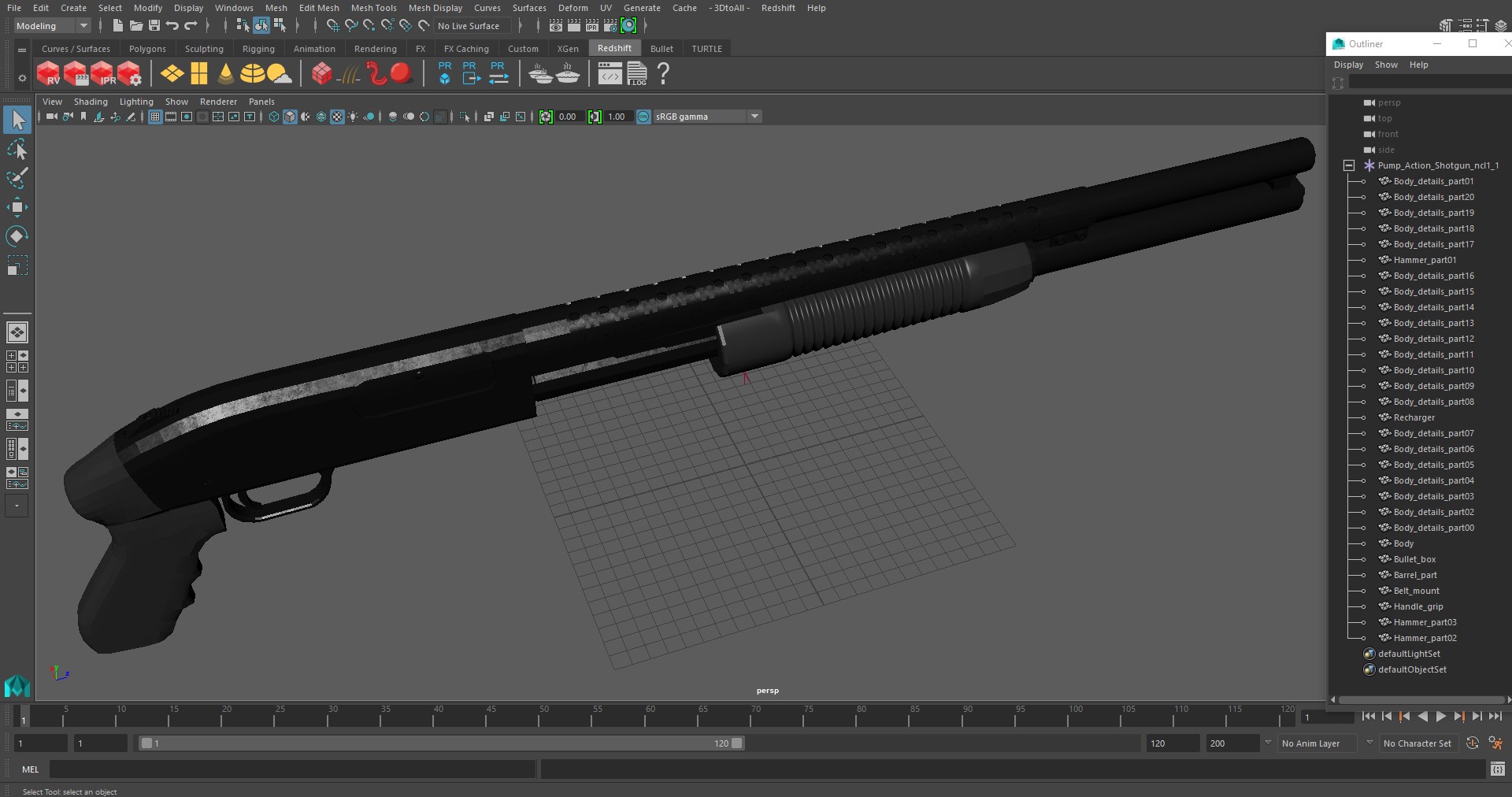 Pump Action Shotgun 3D model