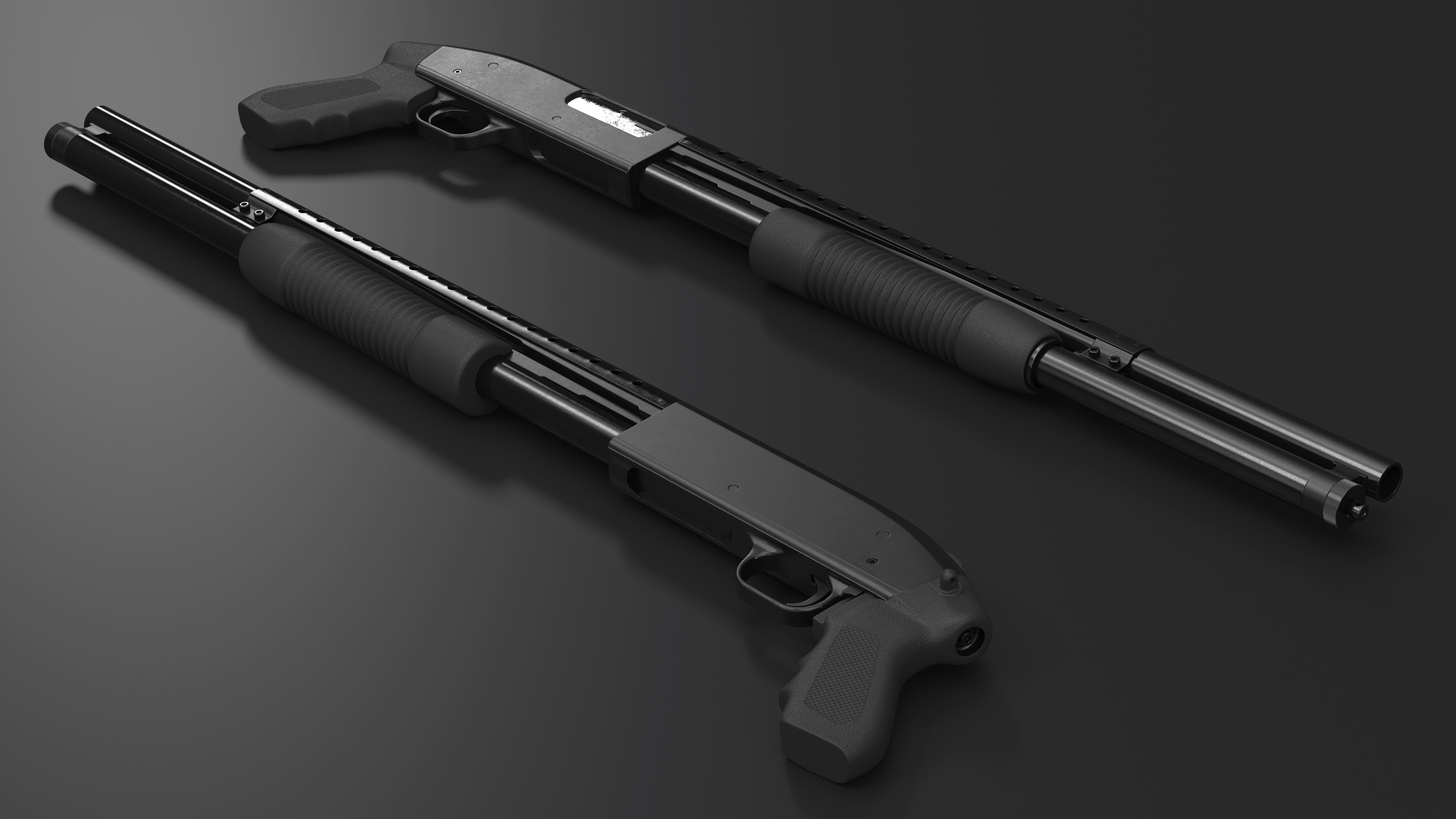 Pump Action Shotgun 3D model