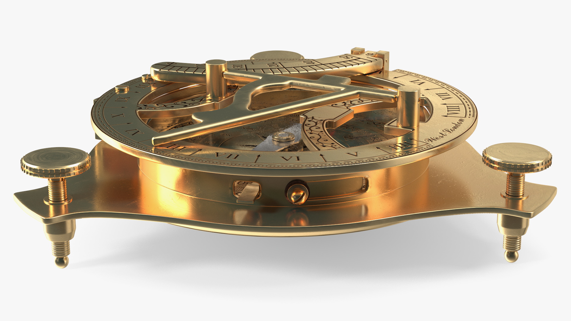 3D model Old Brass Compass with Sundial