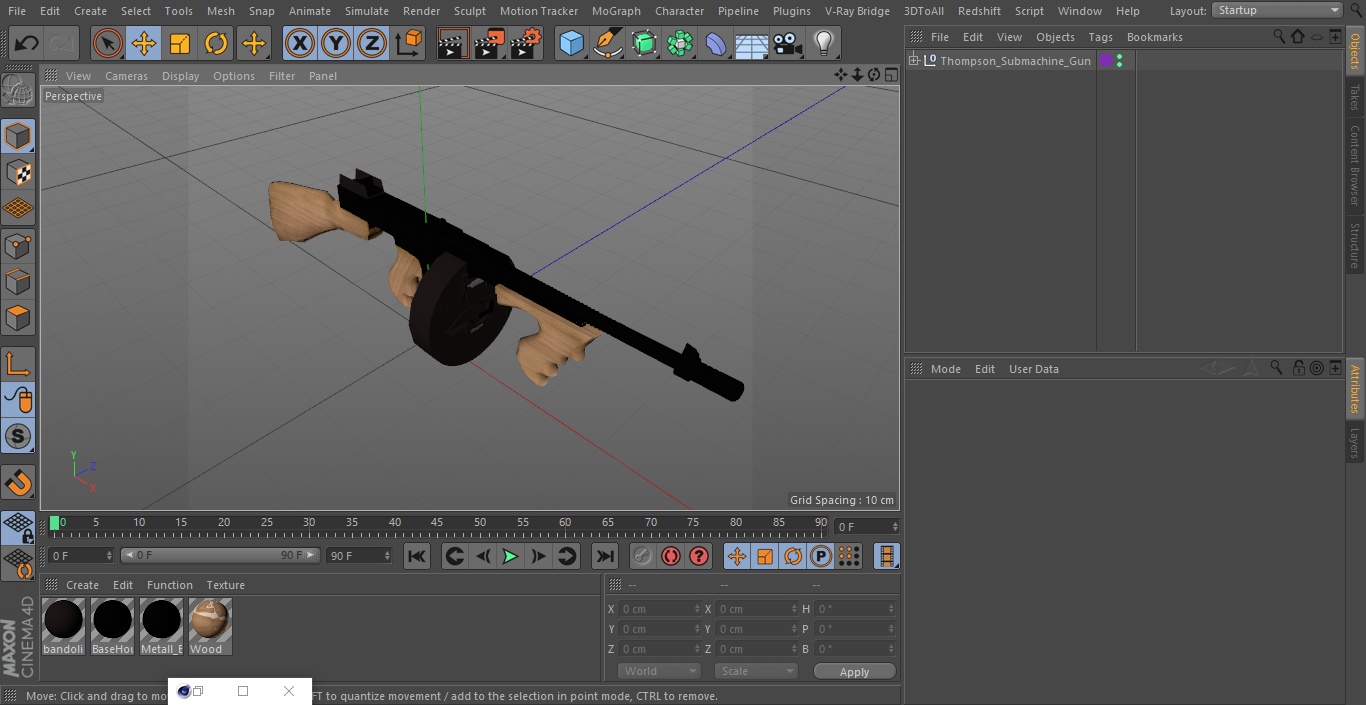 3D Thompson Submachine Gun model