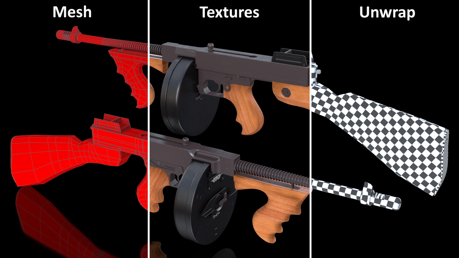 3D Thompson Submachine Gun model