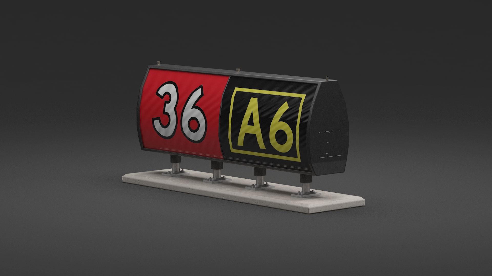 Airfiled Ground Guidance Sign 3D model