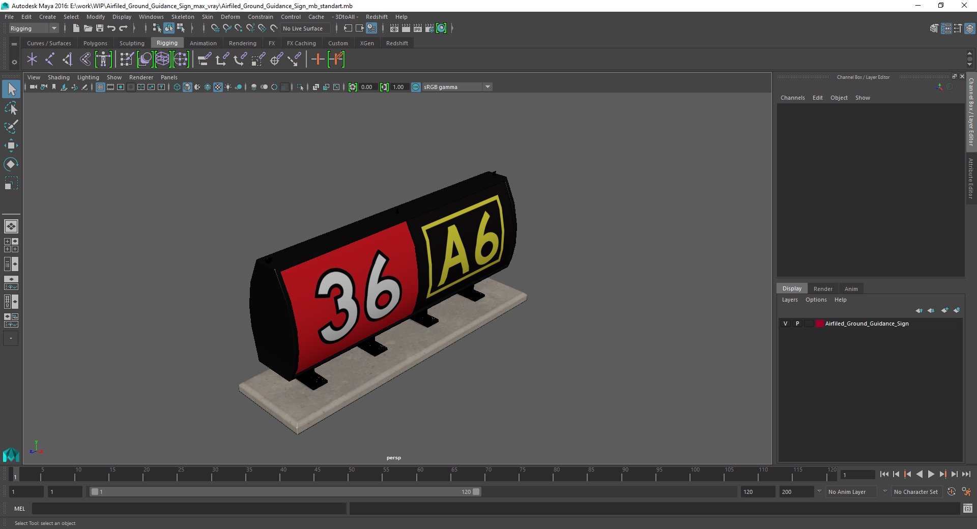 Airfiled Ground Guidance Sign 3D model