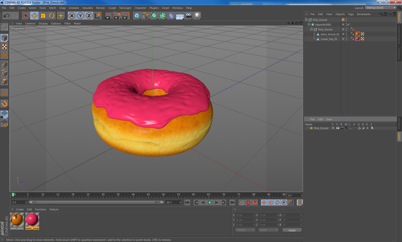 3D model Pink Donut