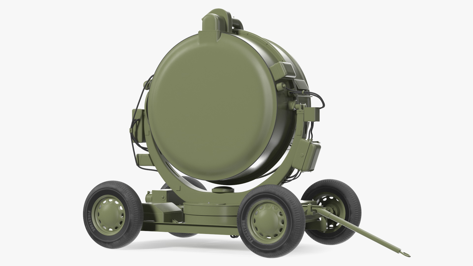 3D New Anti Aircraft Searchlight with Wheels