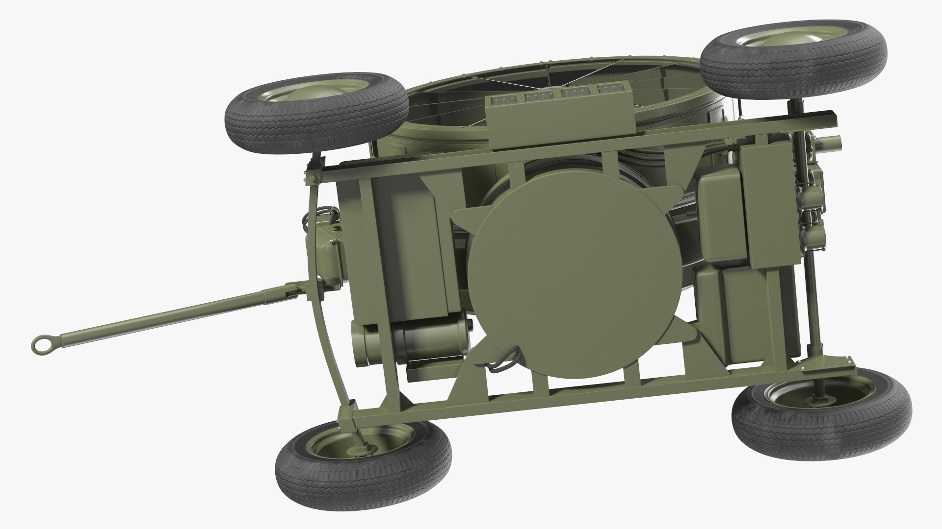 3D New Anti Aircraft Searchlight with Wheels