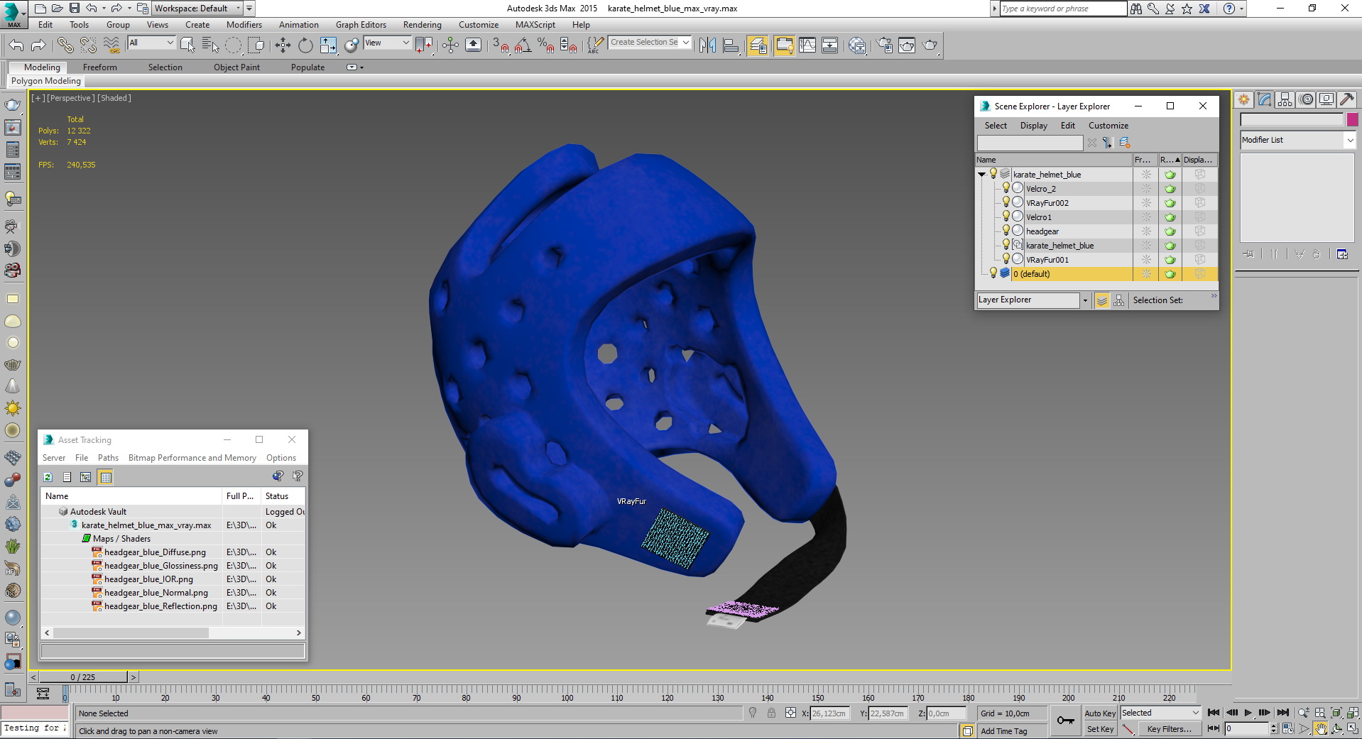 3D Karate Helmet Blue model