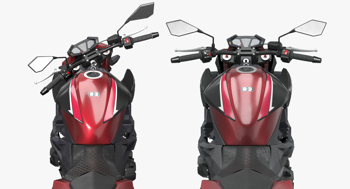 3D Motorcycle Kawasaki Z800 Red model