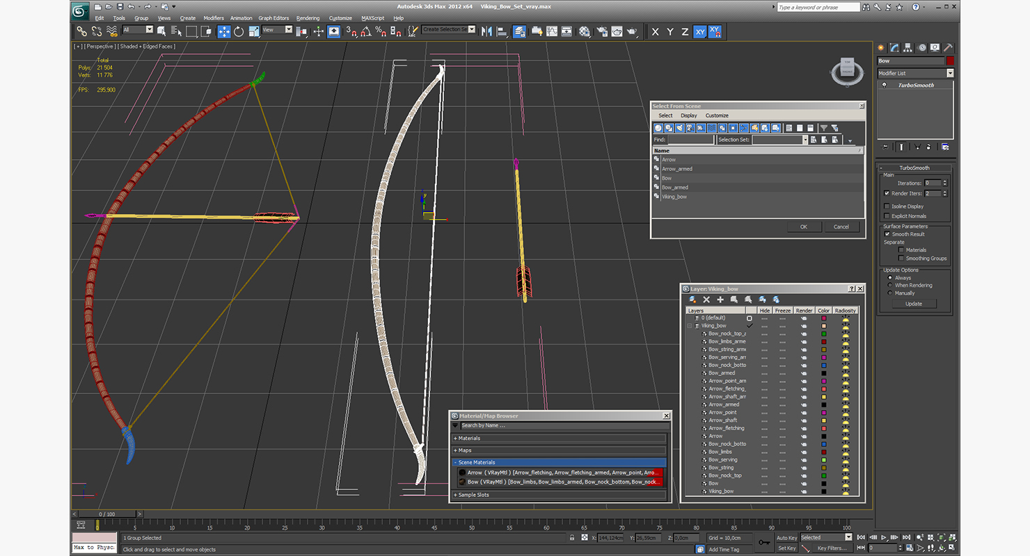 Viking Bow Set 3D model