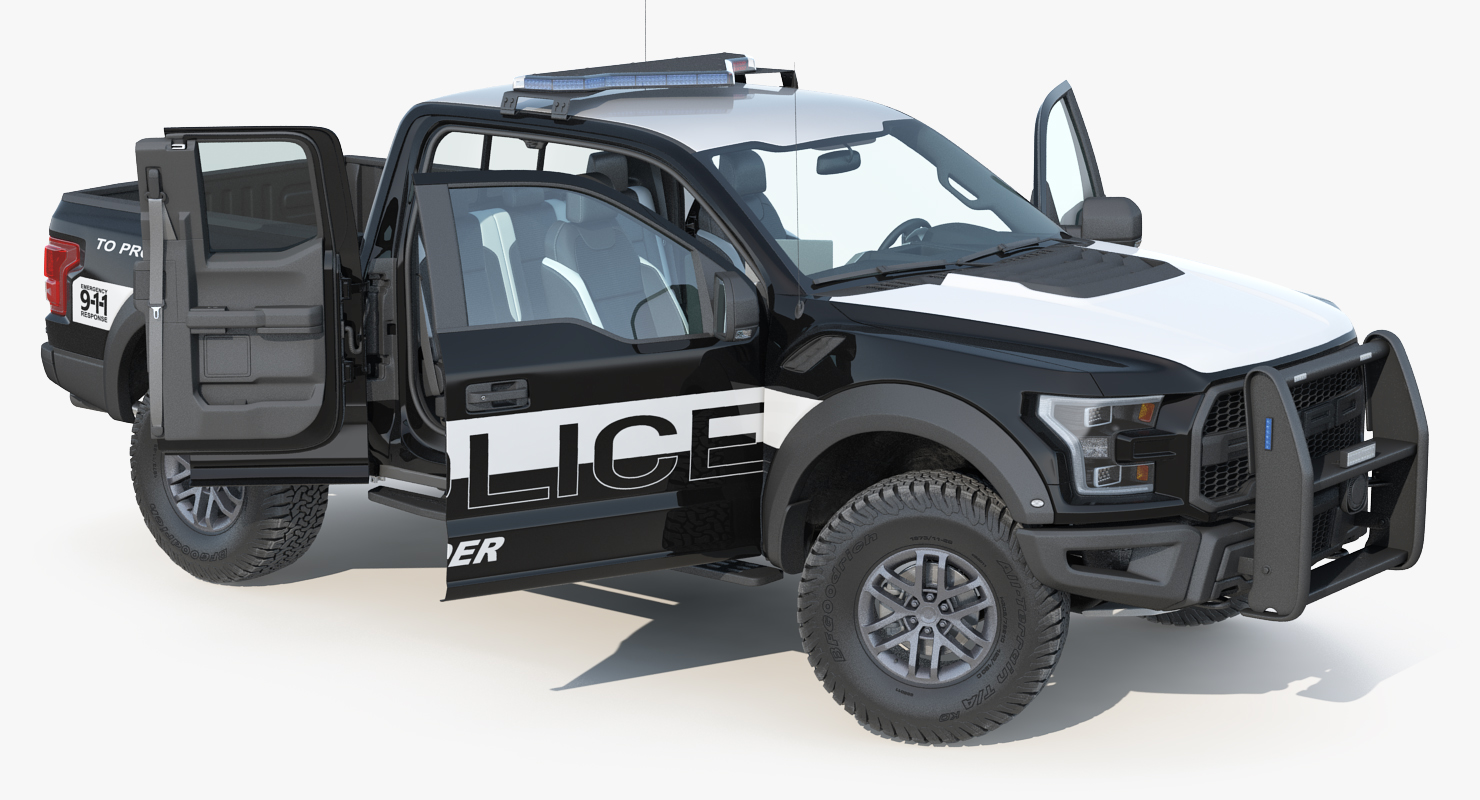 Ford F150 Raptor Police Interceptor Unit Rigged 3D