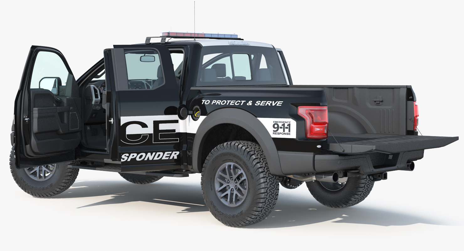 Ford F150 Raptor Police Interceptor Unit Rigged 3D