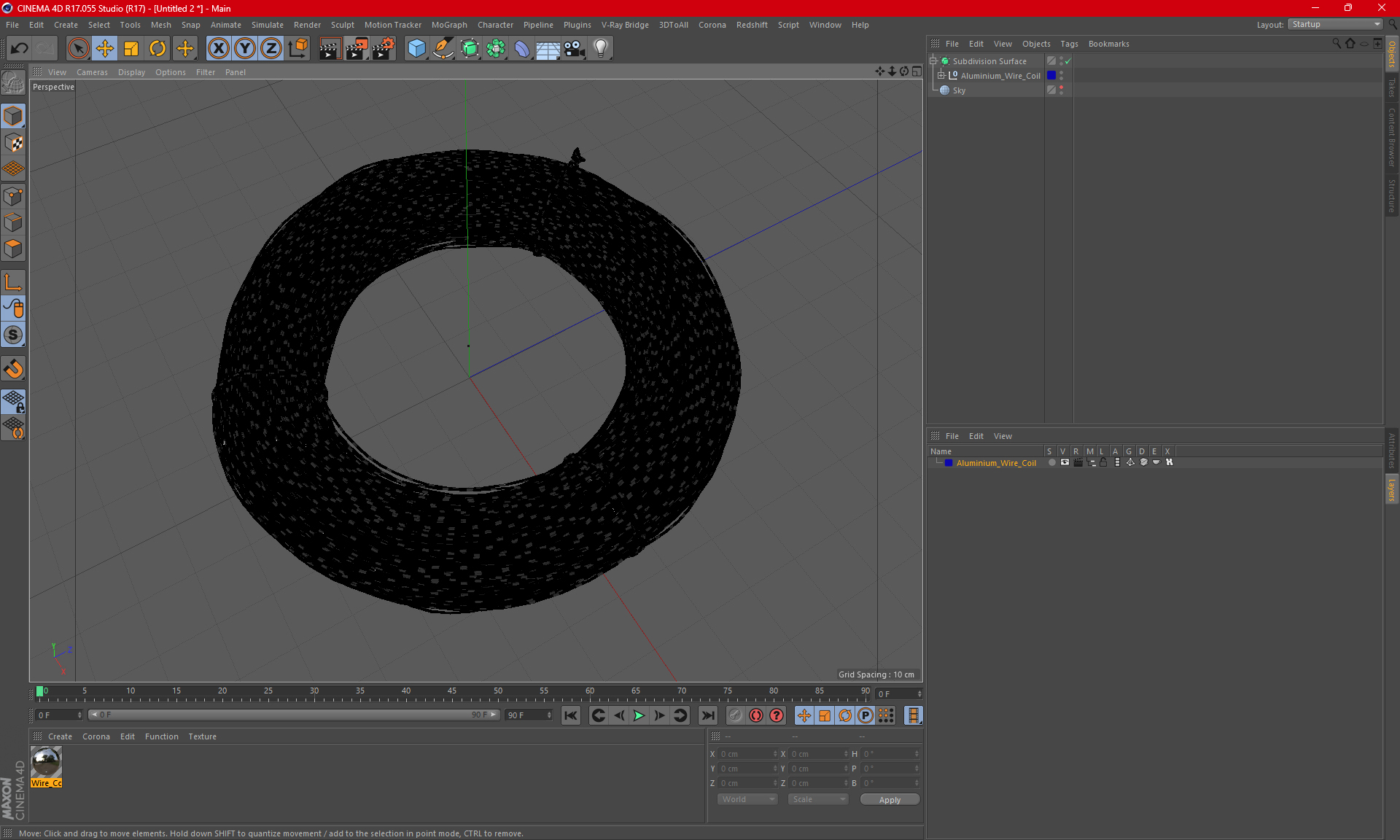 Aluminium Wire Coil 3D model