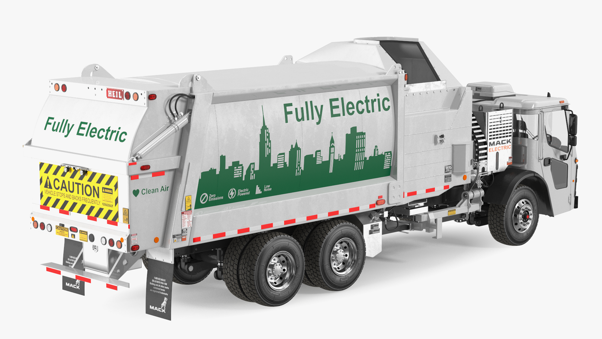 LR Electric Mack White Simple Interior Rigged for Cinema 4D 3D model