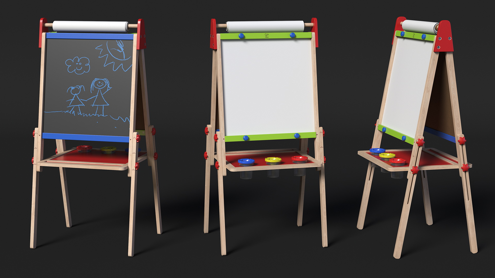 3D Kids Easel with Paper Roll