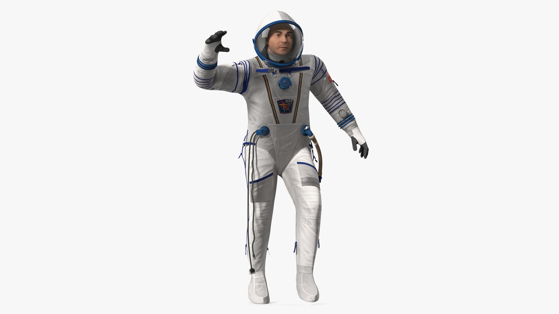 3D Astronaut Wears a Russian Sokol Suit KV2 Rigged for Cinema 4D