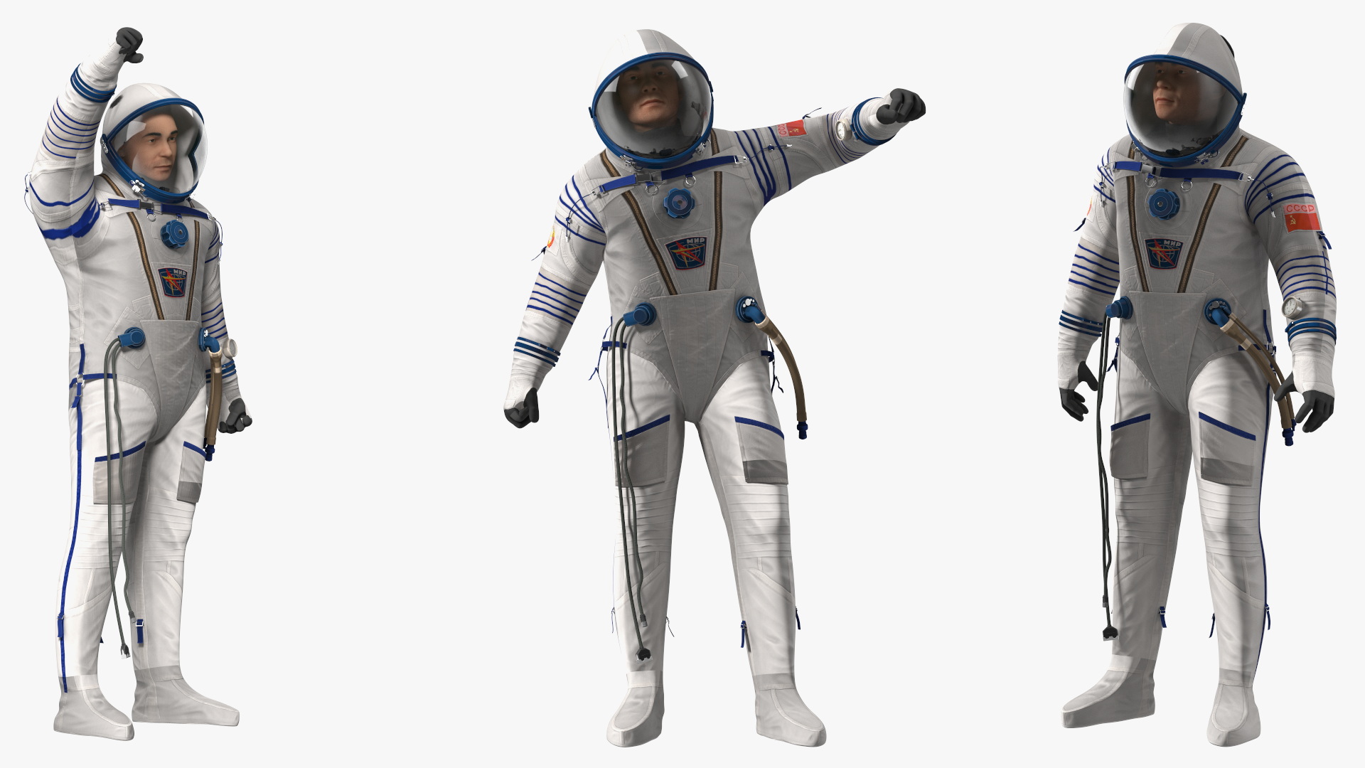 Astronaut Wears a Russian Sokol Suit KV2 Rigged 3D