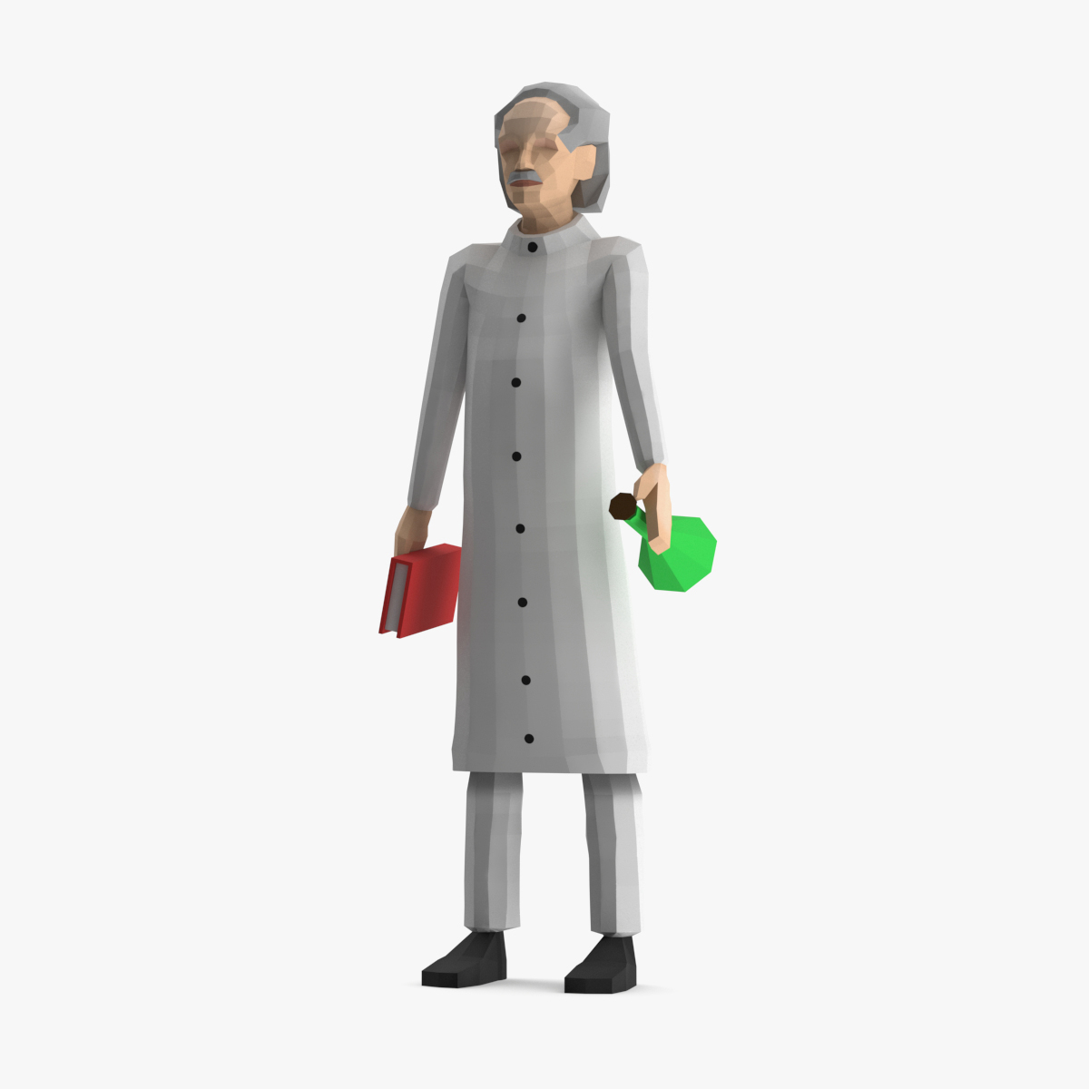 Scientist Low Poly Rigged for Cinema 4D 3D model