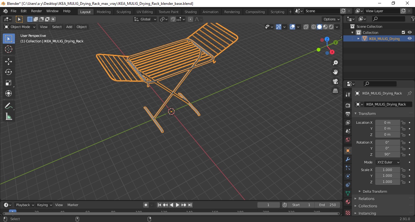 IKEA MULIG Drying Rack 3D