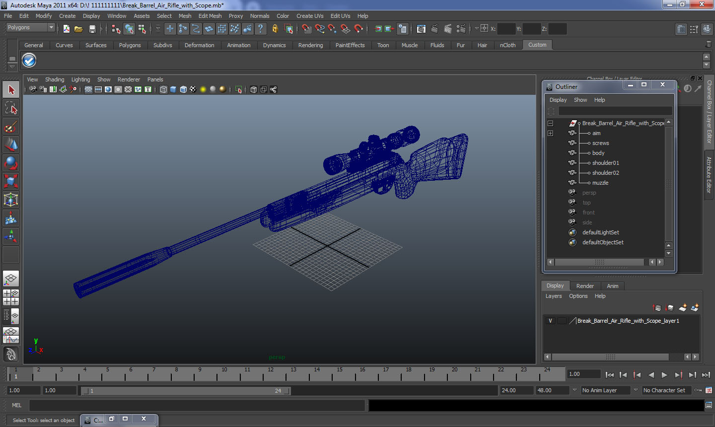 3D Break Barrel Air Rifle with Scope model