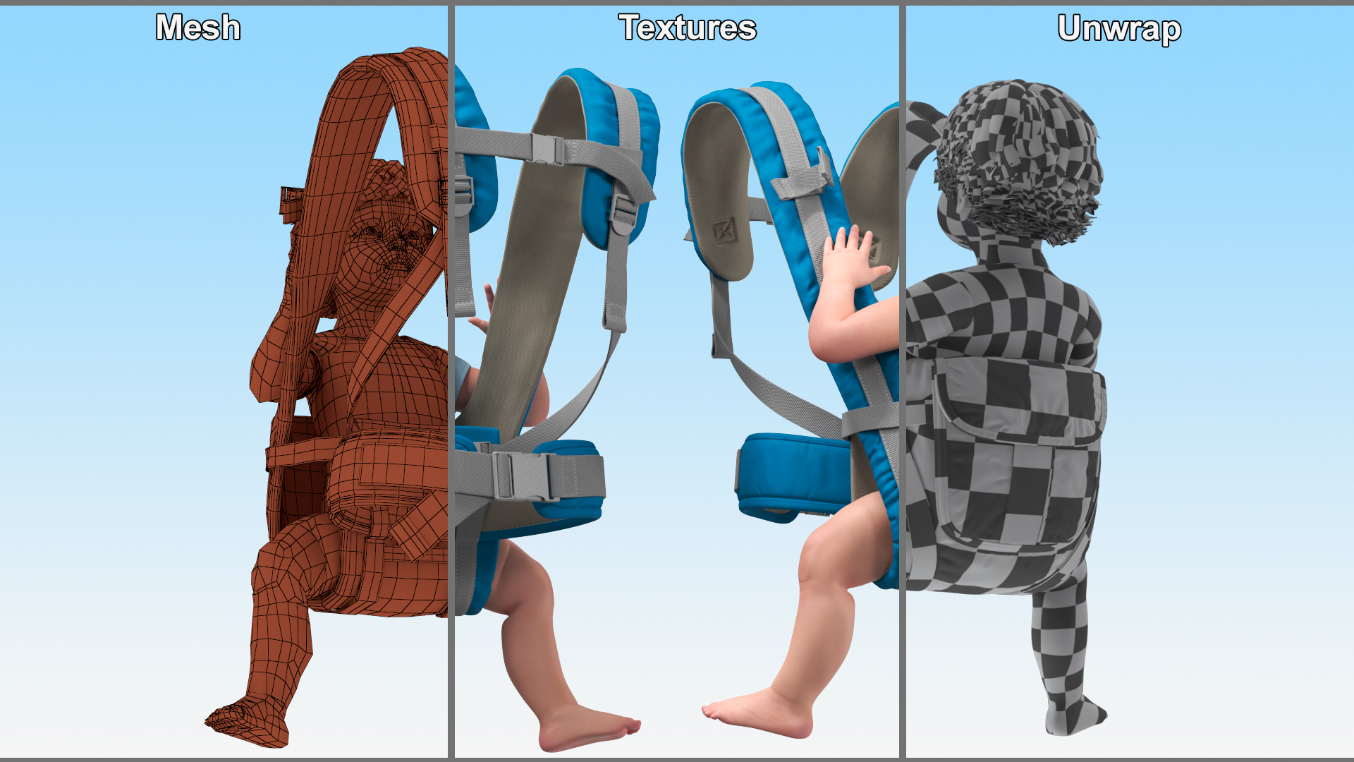 3D model Toddler in Convertible Baby Carrier