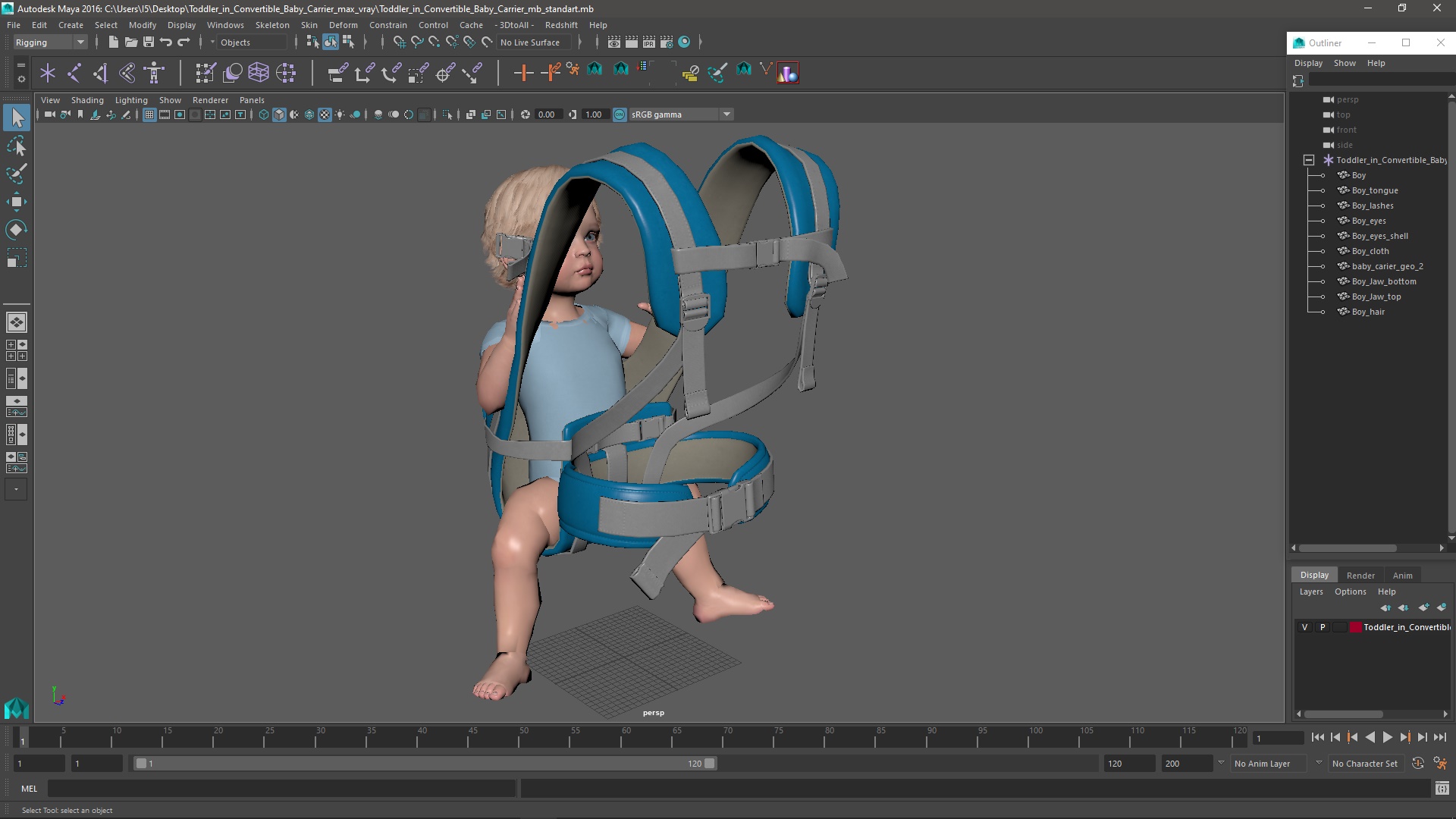 3D model Toddler in Convertible Baby Carrier