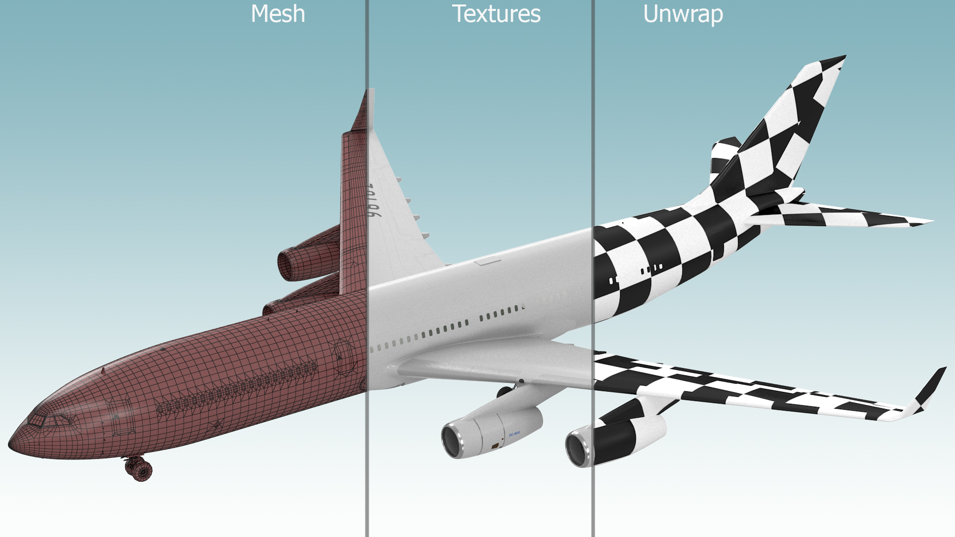 IL-96-400 Simple Interior Rigged 3D