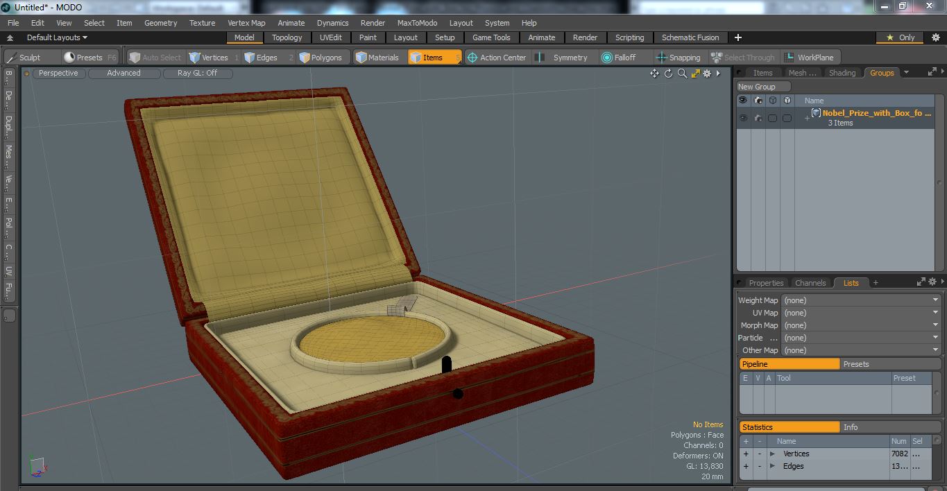 3D Nobel Prize with Box for Physics and Chemistry