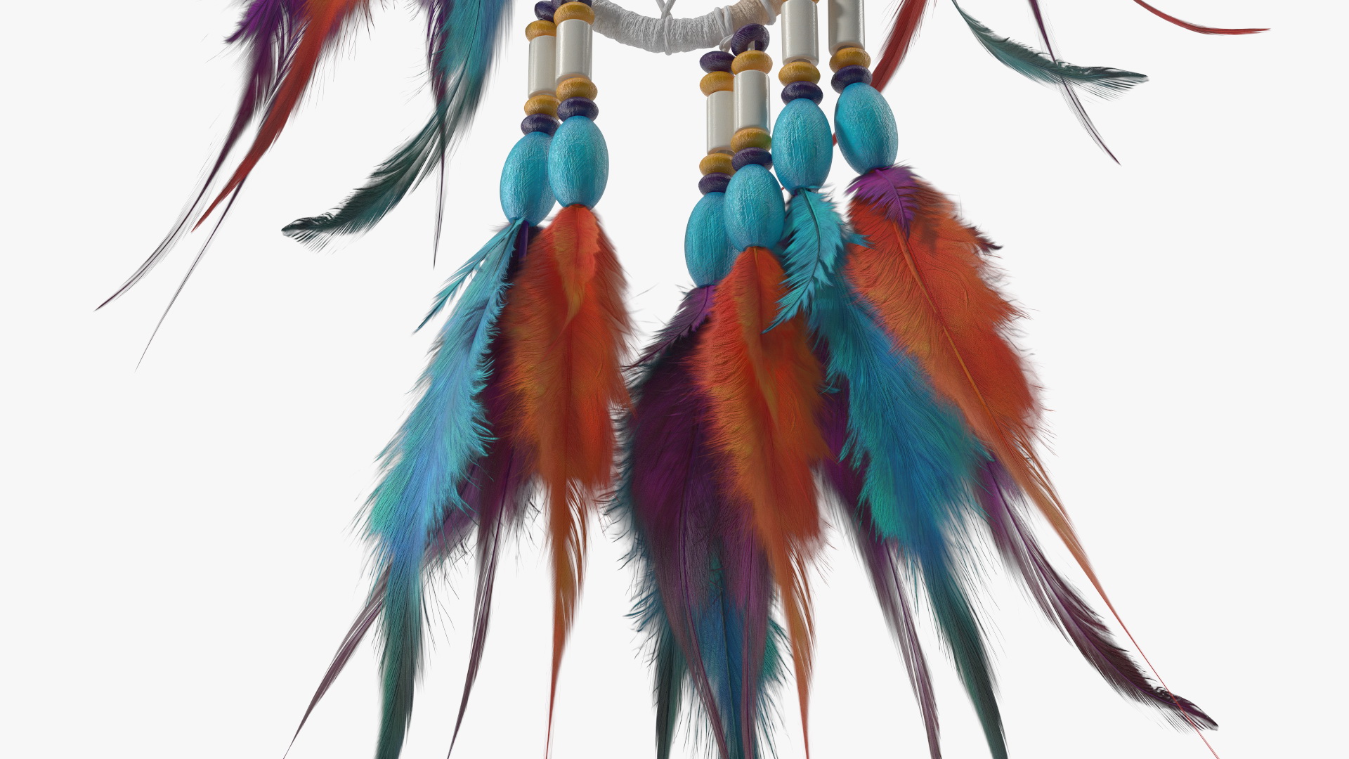 Small Dreamcatcher with Feathers 3D