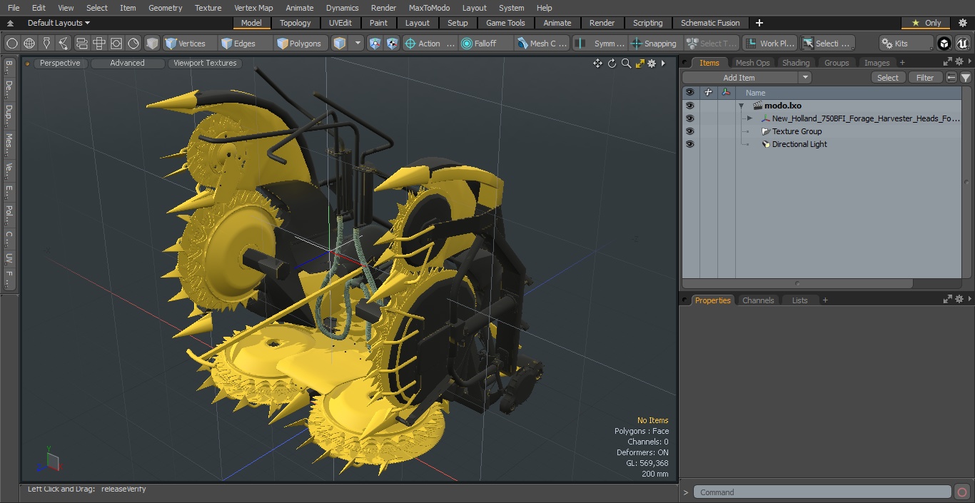 New Holland 750BFI Forage Harvester Heads Folded New 3D