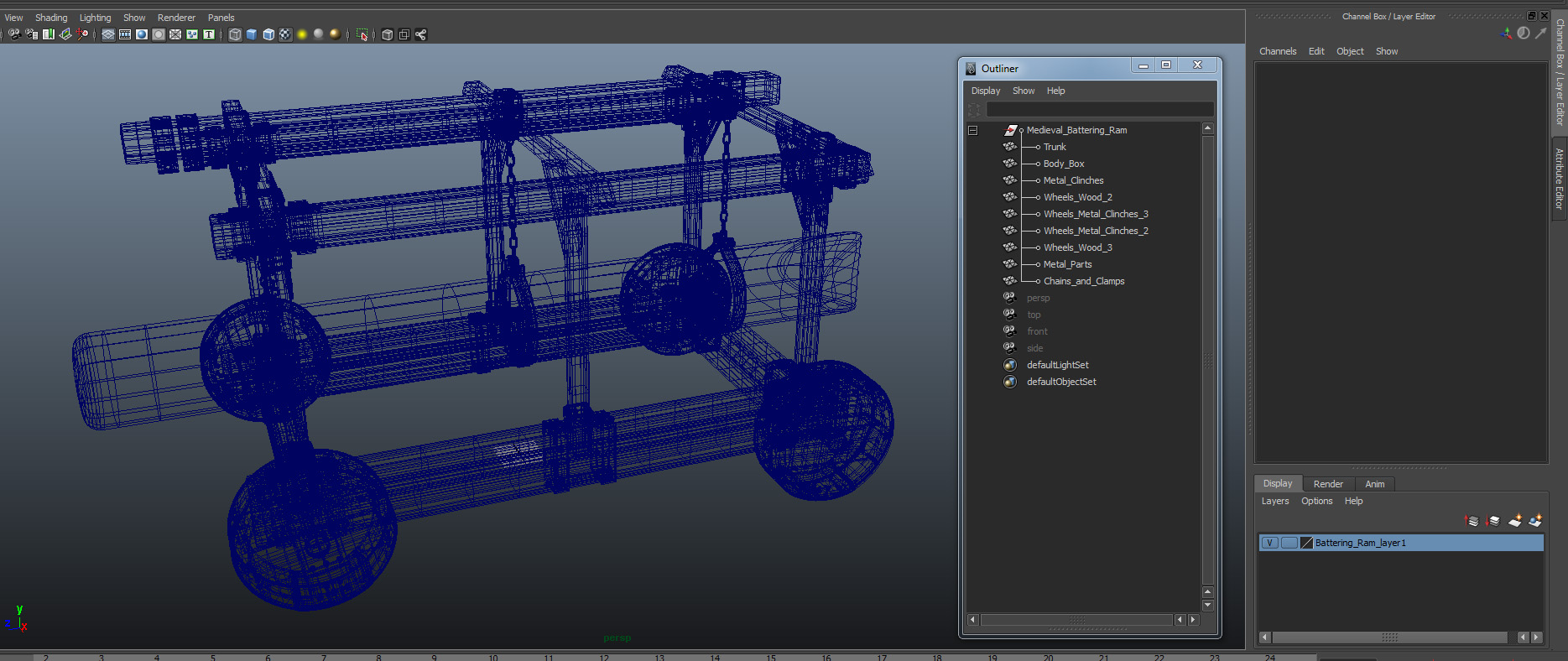 3D Battering Ram model