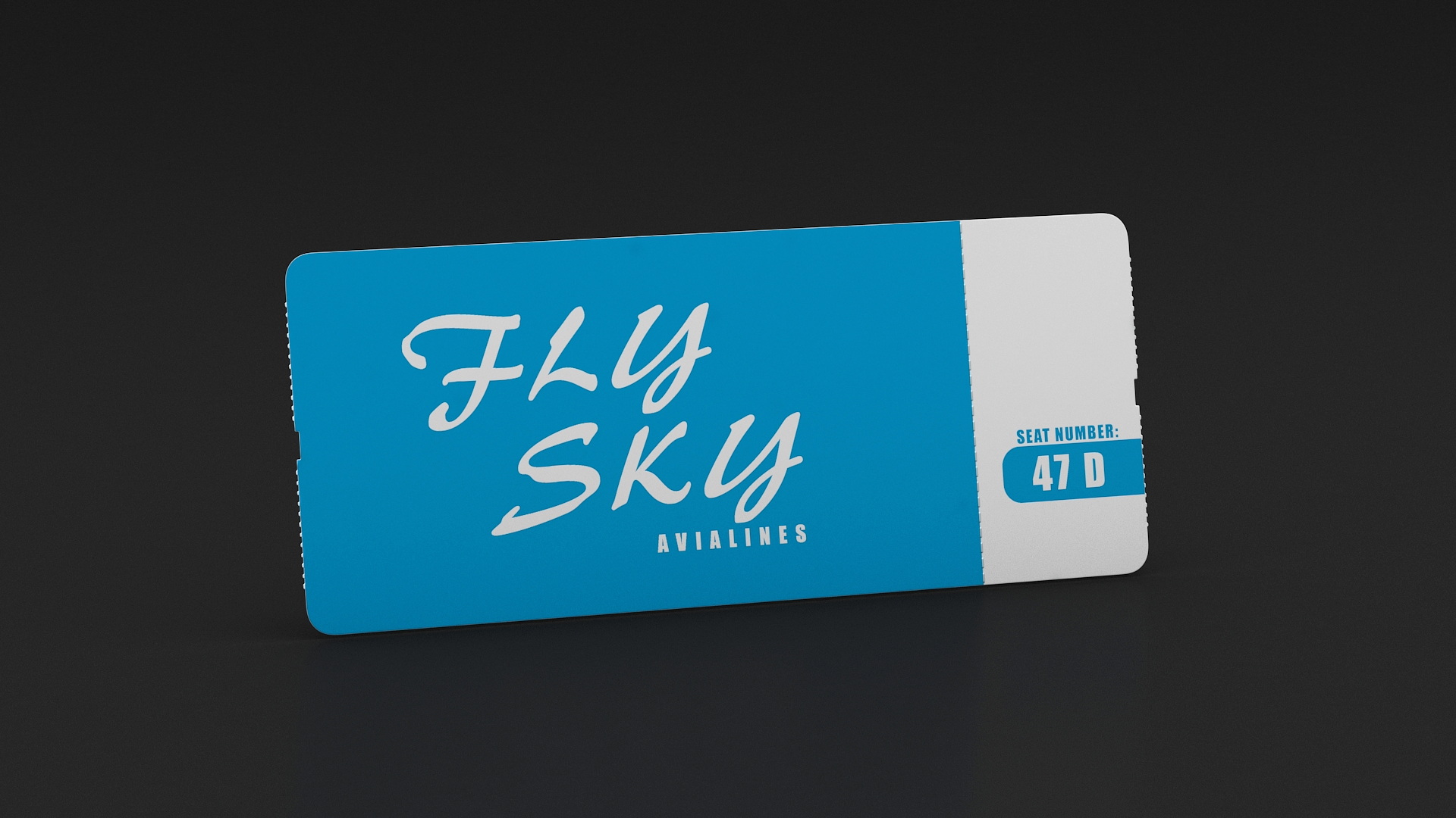 3D Blue Boarding Pass model