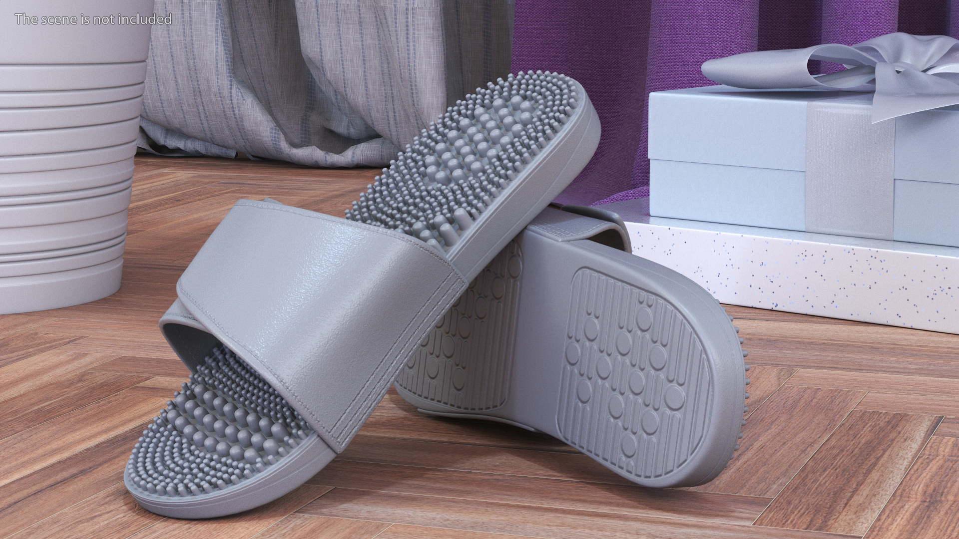 3D Health Foot Massage Slippers Grey model