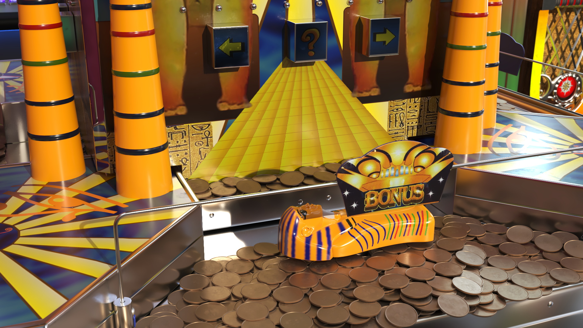 Golden Pharaoh Game Machine Rigged 3D model