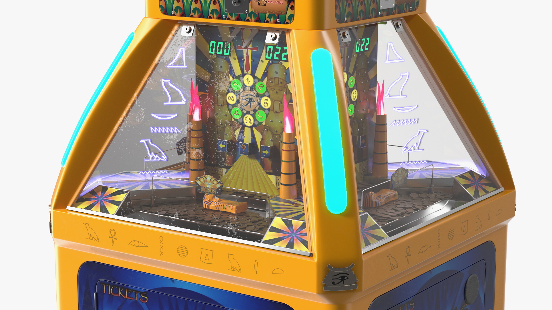 Golden Pharaoh Game Machine Rigged 3D model