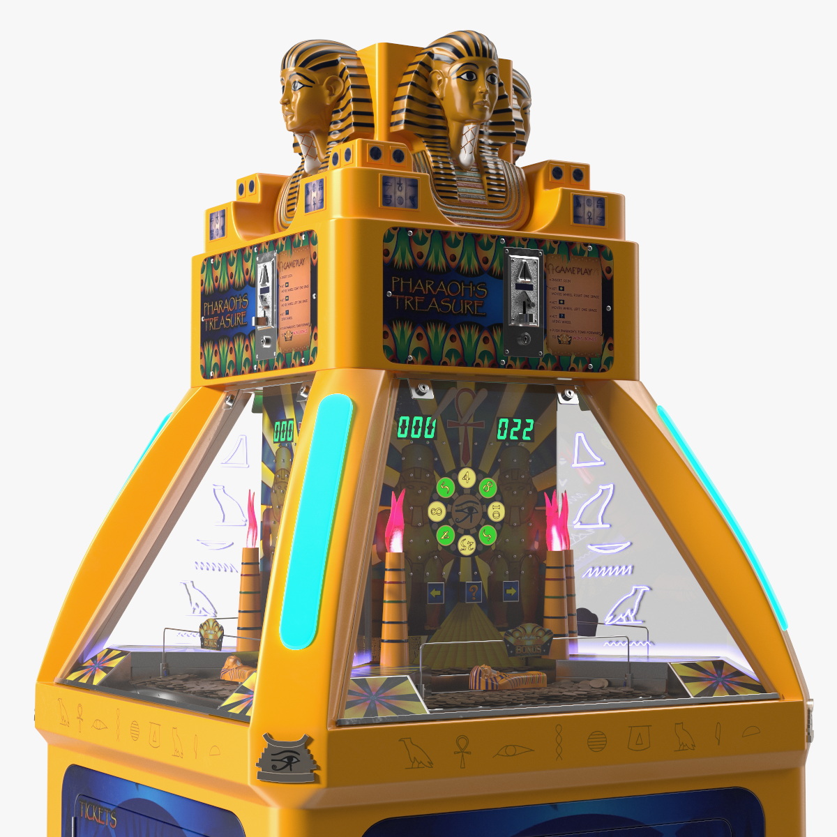 Golden Pharaoh Game Machine Rigged 3D model