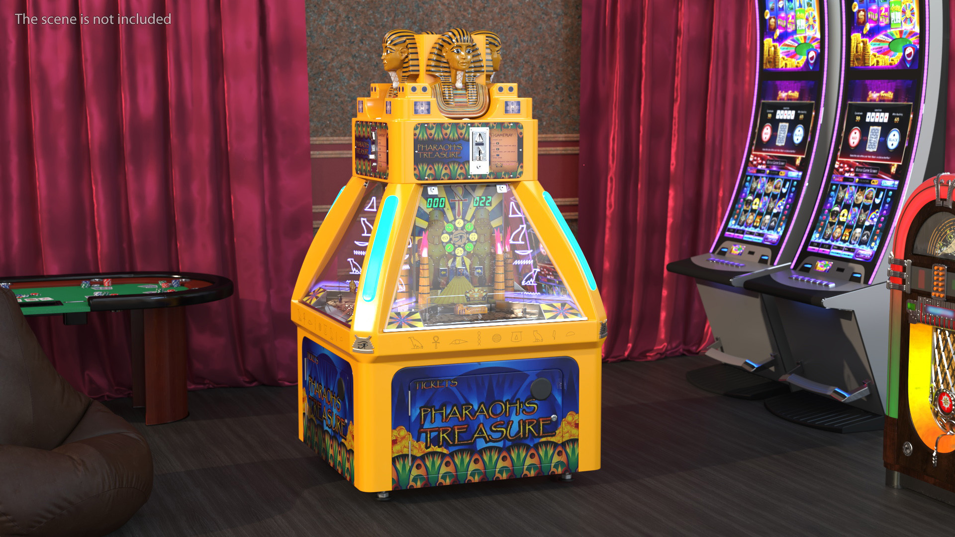 Golden Pharaoh Game Machine Rigged 3D model