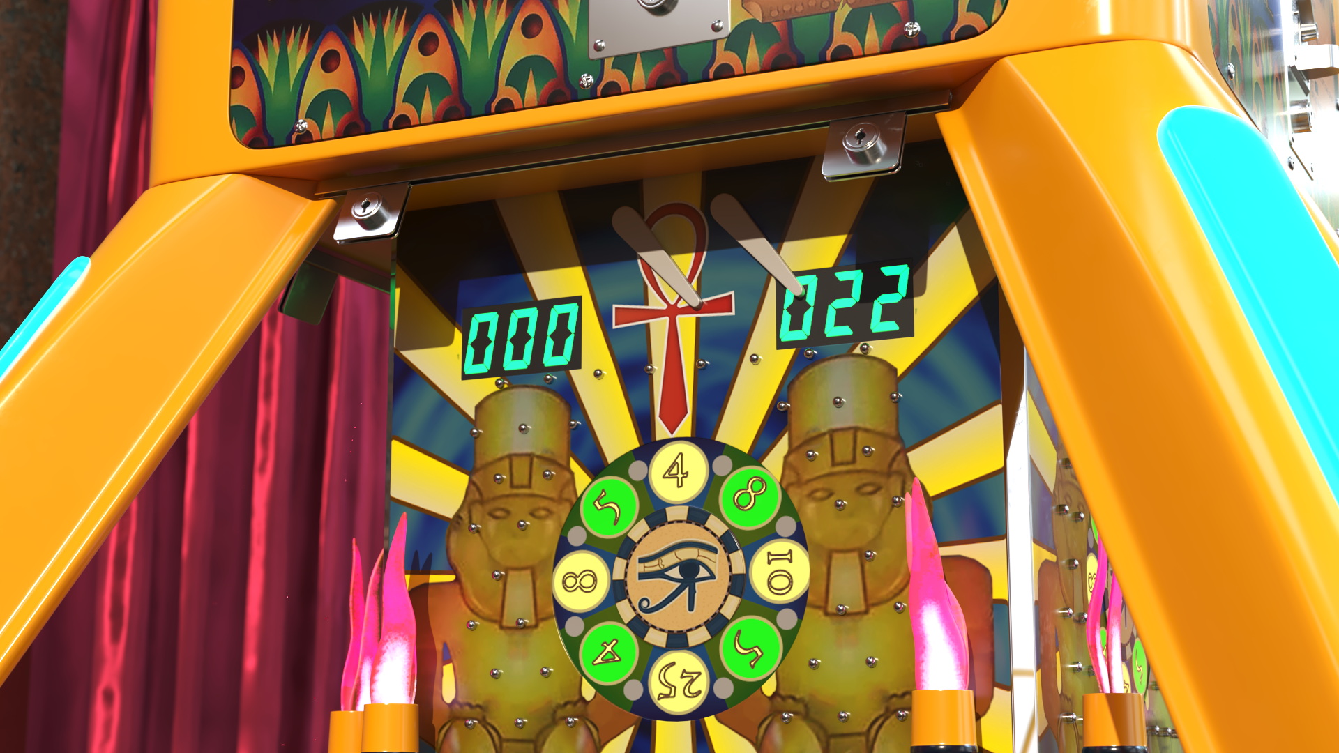 Golden Pharaoh Game Machine Rigged 3D model