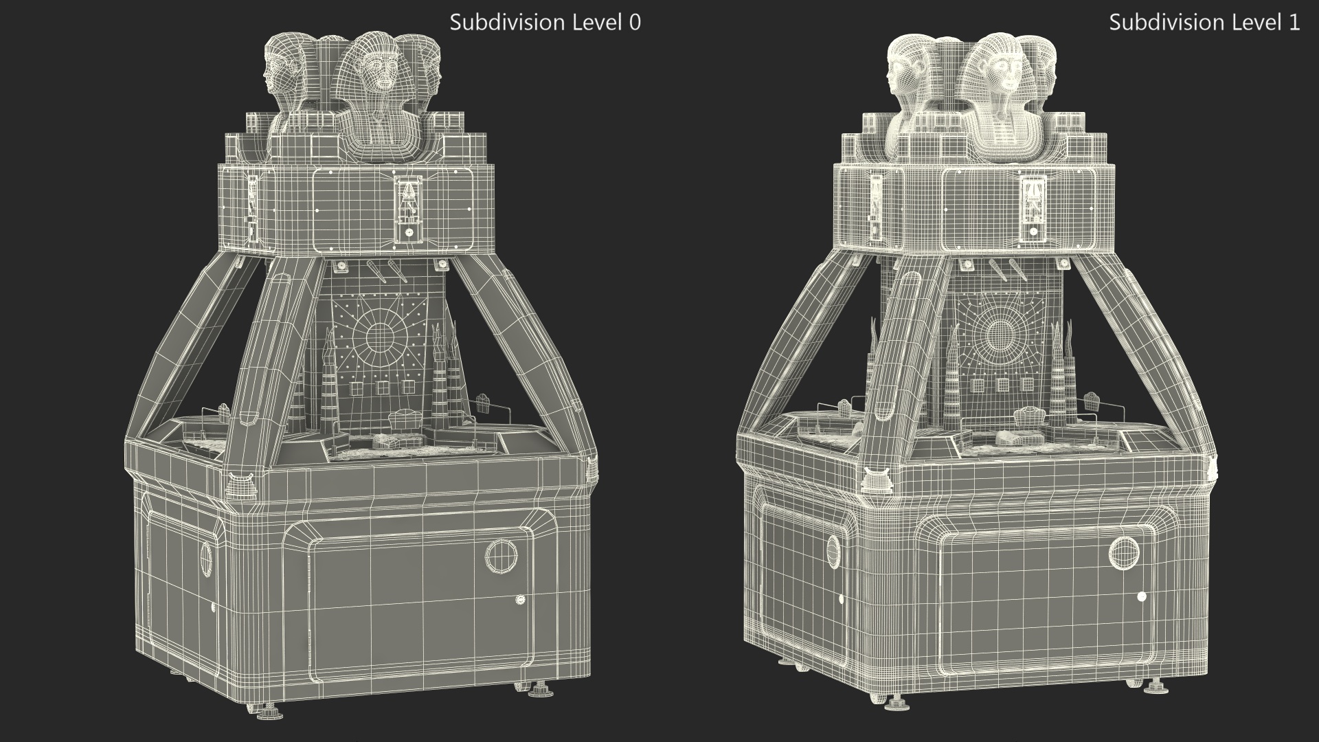 Golden Pharaoh Game Machine Rigged 3D model