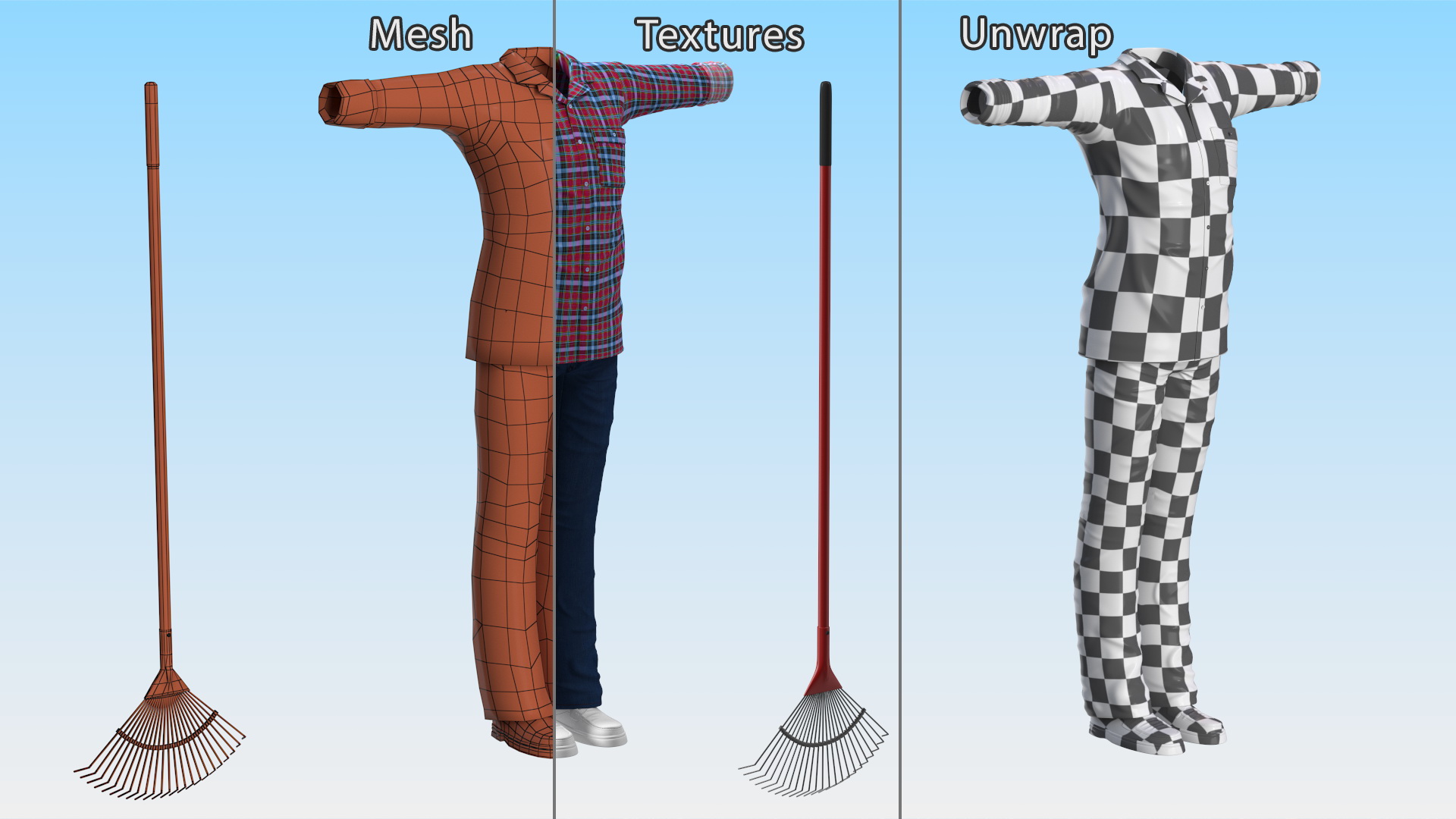 3D Gardener Clothes Set for Men model