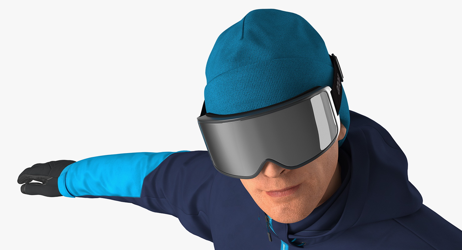 Snowboarder Jumping 3D model