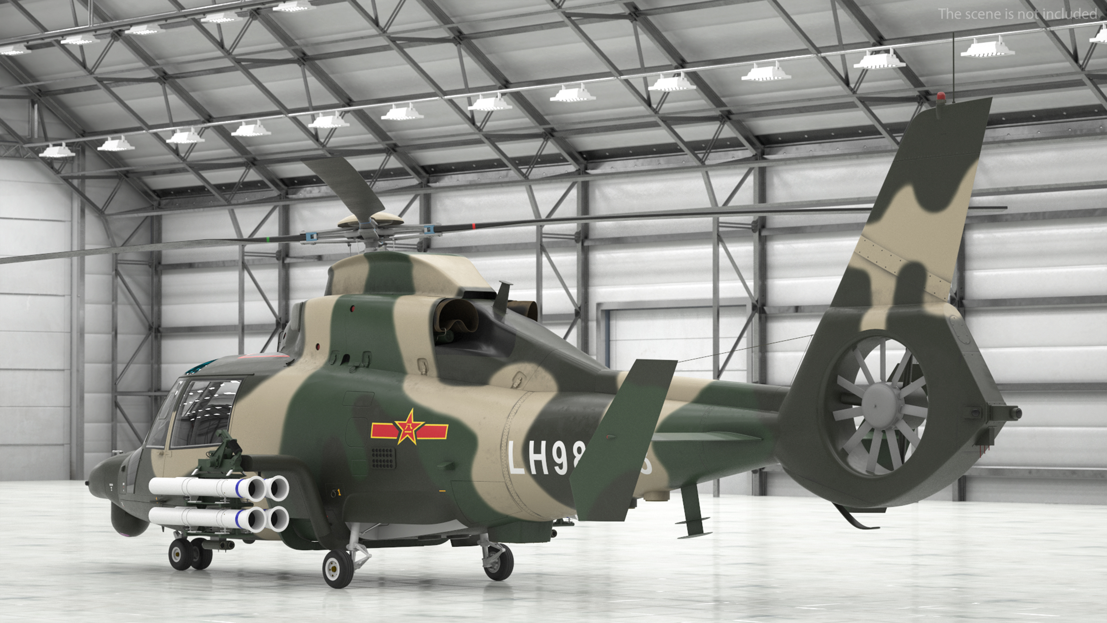 Military Harbin Z-9WZ with Missile 3D model