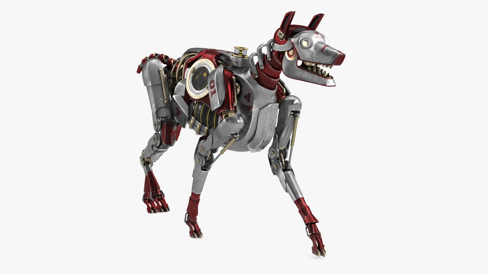 3D Futuristic Robotic Dog Concept in Walking Pose